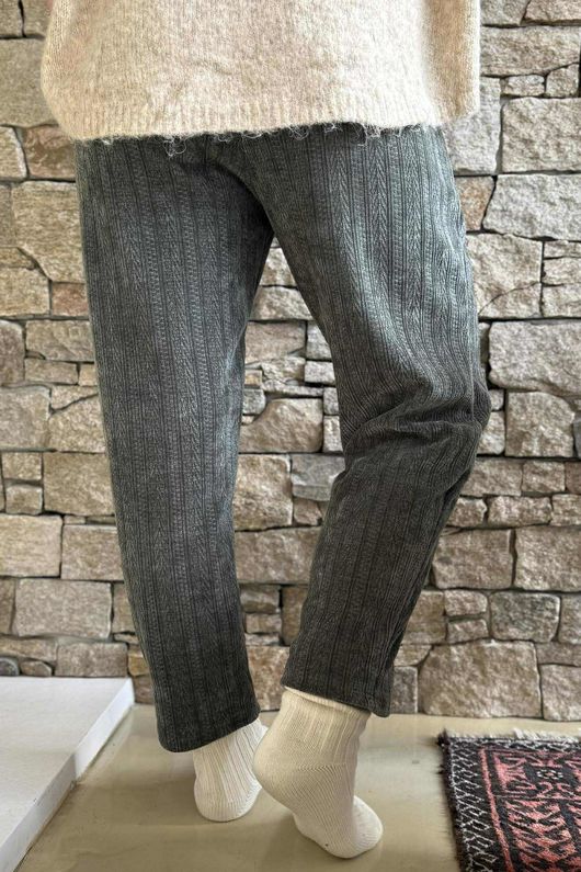 Nuk Stretch Velour Tapered Pant Khaki